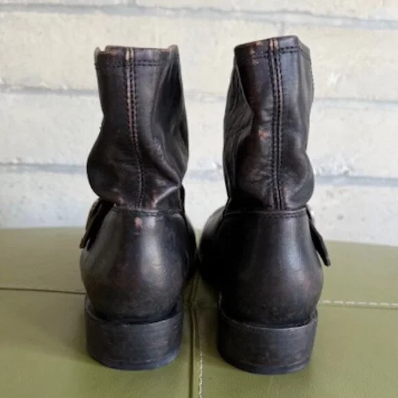 Frye Veronica Bootie distressed black leather size W 11 - Picture 5 of 10